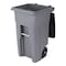 Toter 32 Gal. Graystone Trash Can with Quiet Wheels and Attached Black Lid ANA32 - alternate 6